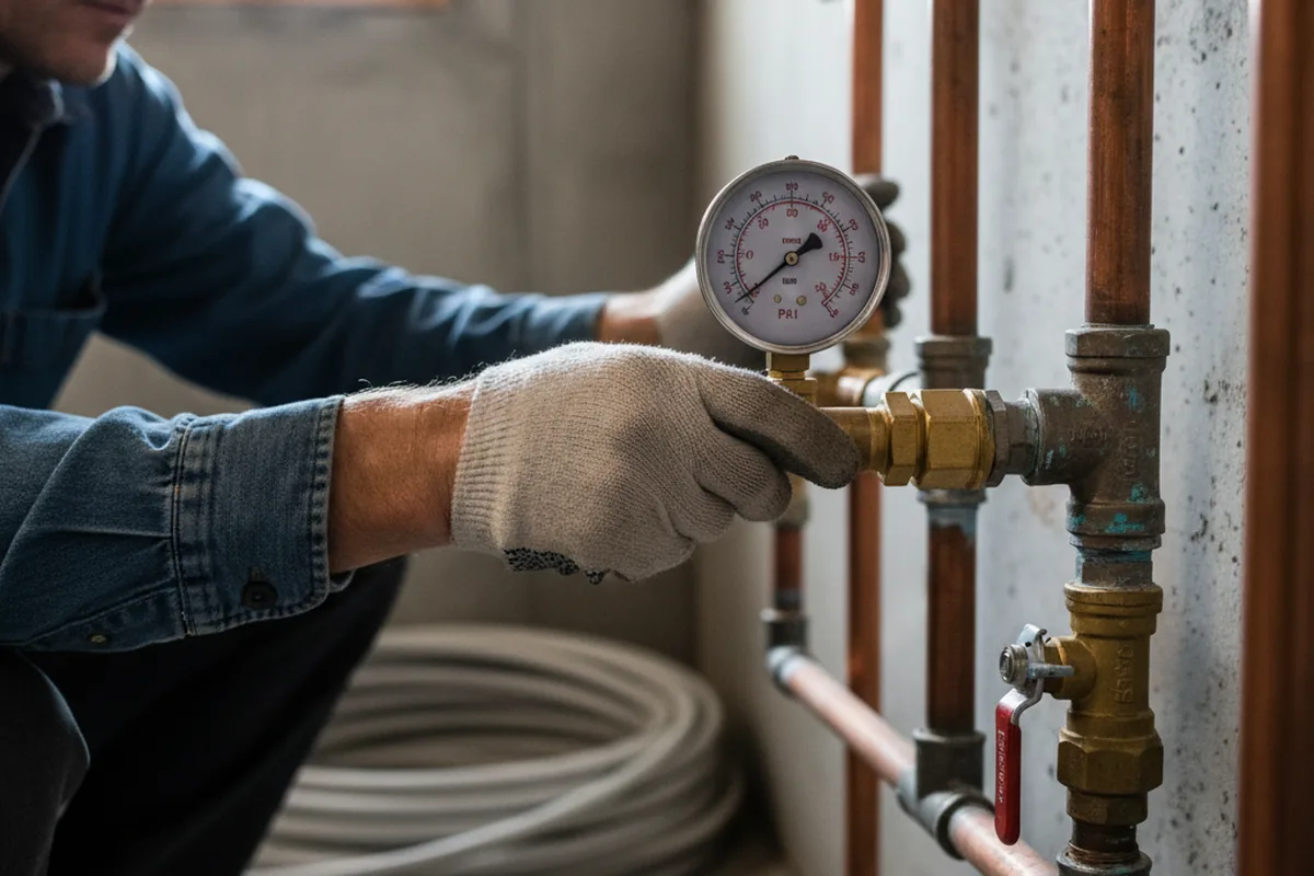 Pressure testing a repaired line during Water Line Repair in Emigsville